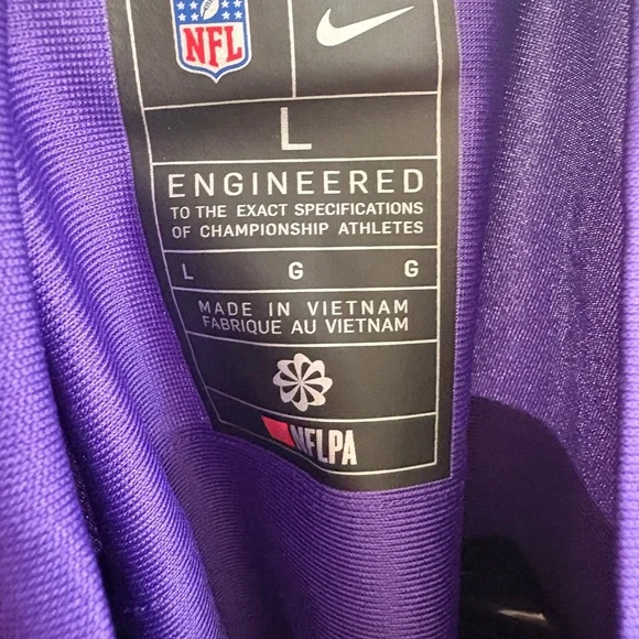 NFL Purple Vikings Jersey with White Accents
